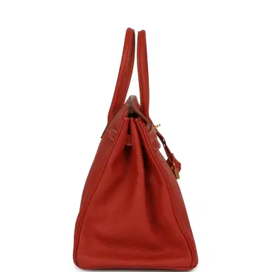 HERMÈS Pre-owned Hermes Birkin 35 Sanguine Fjord Gold Hardware | Thumbnail 3 HERMÈS Pre-owned Hermes Birkin 35 Sanguine Fjord Gold Hardware | Thumbnail 3
