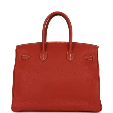 HERMÈS Pre-owned Hermes Birkin 35 Sanguine Fjord Gold Hardware | Thumbnail 4 HERMÈS Pre-owned Hermes Birkin 35 Sanguine Fjord Gold Hardware | Thumbnail 4