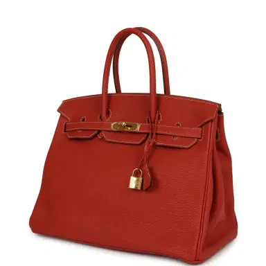 HERMÈS Pre-owned Hermes Birkin 35 Sanguine Fjord Gold Hardware | Thumbnail 5 HERMÈS Pre-owned Hermes Birkin 35 Sanguine Fjord Gold Hardware | Thumbnail 5