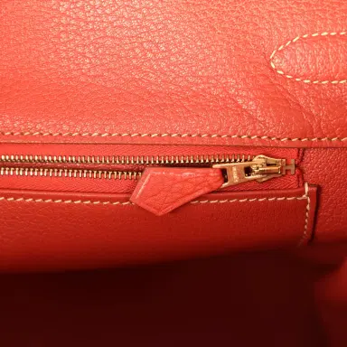 HERMÈS Pre-owned Hermes Birkin 35 Sanguine Fjord Gold Hardware | Thumbnail 9 HERMÈS Pre-owned Hermes Birkin 35 Sanguine Fjord Gold Hardware | Thumbnail 9