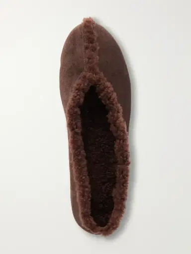 Ancient Greek Sandals Aeropi Shearling-trimmed Suede Ballet Flats | Thumbnail 6