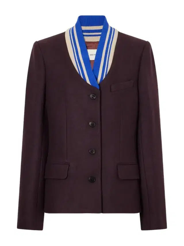 Dries Van Noten Striped Wool-blend Jacket
