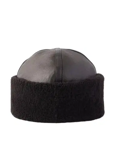 Nour Hammour Dallen Shearling-trimmed Leather Beanie | Thumbnail 1 Nour Hammour Dallen Shearling-trimmed Leather Beanie | Thumbnail 1