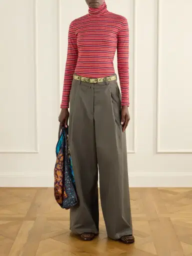 Dries Van Noten Striped Ribbed Cotton-blend Turtleneck Sweater | Thumbnail 2