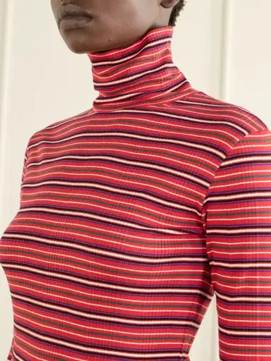Dries Van Noten Striped Ribbed Cotton-blend Turtleneck Sweater | Thumbnail 5