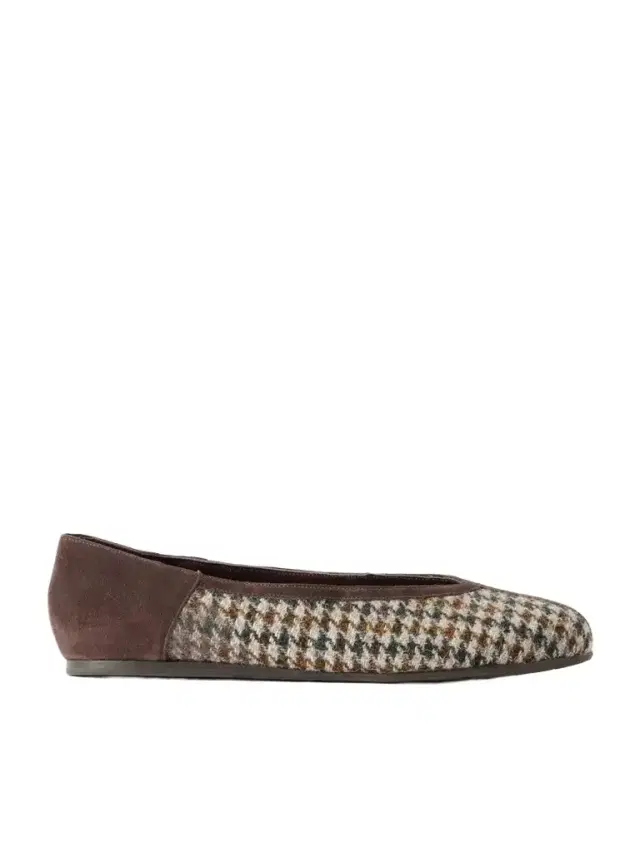 Ancient Greek Sandals Aeropi Suede-trimmed Houndstooth Tweed Ballet Flats