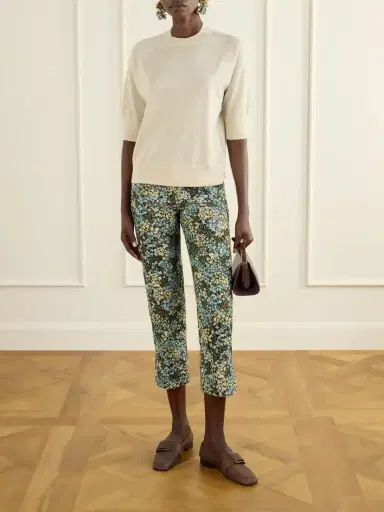 Dries Van Noten Floral-jacquard Straight-leg Cropped Pants | Thumbnail 2