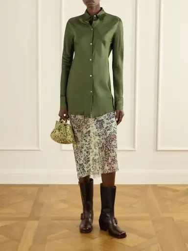 Dries Van Noten Crinkled Satin Shirt | Thumbnail 2 Dries Van Noten Crinkled Satin Shirt | Thumbnail 2