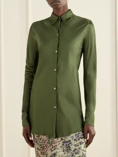 Dries Van Noten Crinkled Satin Shirt | Thumbnail 3 Dries Van Noten Crinkled Satin Shirt | Thumbnail 3