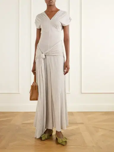 JW Anderson Ruffled Nubuck-trimmed Suede Ballet Flats | Thumbnail 4