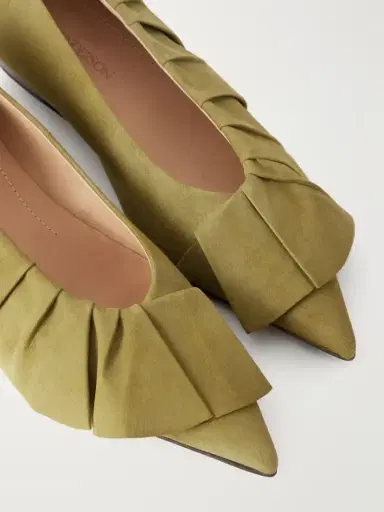 JW Anderson Ruffled Nubuck-trimmed Suede Ballet Flats | Thumbnail 5