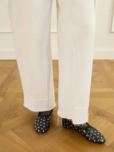 Loeffler Randall Landon Bow-detailed Studded Leather Ballet Flats | Thumbnail 2