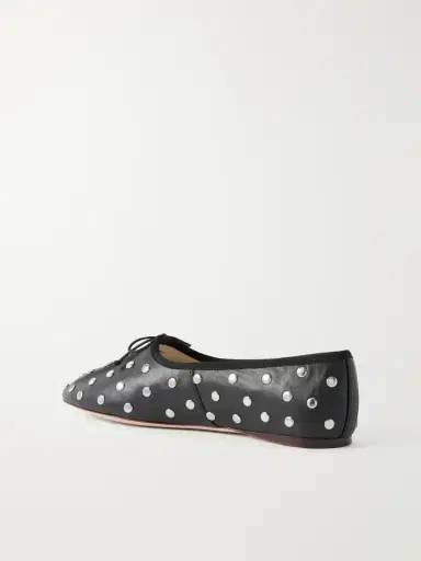 Loeffler Randall Landon Bow-detailed Studded Leather Ballet Flats | Thumbnail 3