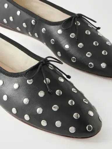 Loeffler Randall Landon Bow-detailed Studded Leather Ballet Flats | Thumbnail 5