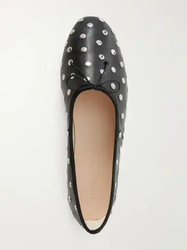Loeffler Randall Landon Bow-detailed Studded Leather Ballet Flats | Thumbnail 6