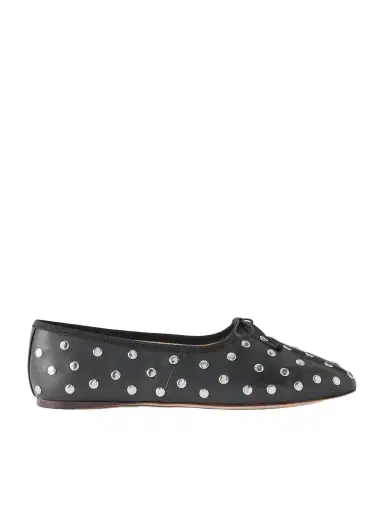 Loeffler Randall Landon Bow-detailed Studded Leather Ballet Flats | Thumbnail 1