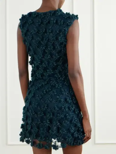 Pauline Dujancourt Amber Layered Floral-appliquéd Crochet And Organza Mini Dress | Thumbnail 3 Pauline Dujancourt Amber Layered Floral-appliquéd Crochet And Organza Mini Dress | Thumbnail 3
