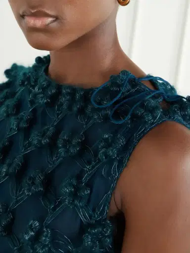 Pauline Dujancourt Amber Layered Floral-appliquéd Crochet And Organza Mini Dress | Thumbnail 4 Pauline Dujancourt Amber Layered Floral-appliquéd Crochet And Organza Mini Dress | Thumbnail 4