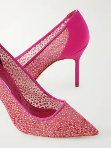 Manolo Blahnik Bb 90 Embellished Satin-trimmed Tulle Pumps | Thumbnail 5 Manolo Blahnik Bb 90 Embellished Satin-trimmed Tulle Pumps | Thumbnail 5