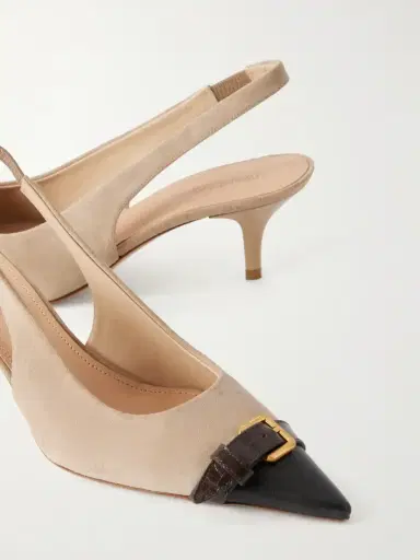 JW Anderson Buckled Leather-trimmed Suede Slingback Pumps | Thumbnail 5 JW Anderson Buckled Leather-trimmed Suede Slingback Pumps | Thumbnail 5