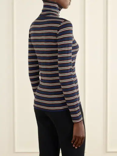 Dries Van Noten Striped Ribbed Cotton-blend Turtleneck Sweater | Thumbnail 4