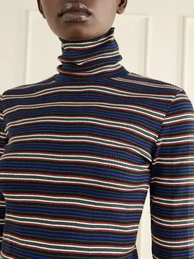 Dries Van Noten Striped Ribbed Cotton-blend Turtleneck Sweater | Thumbnail 5