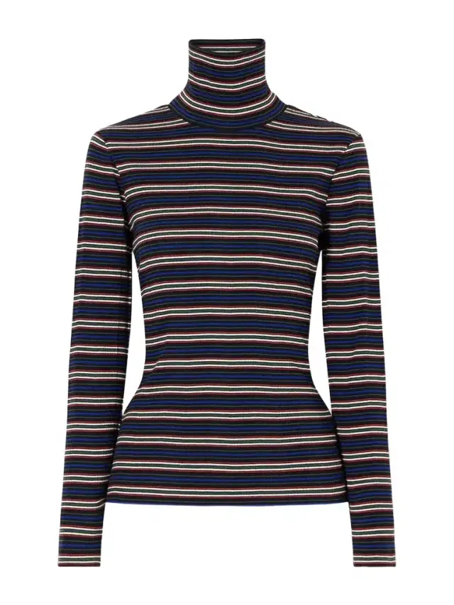 Dries Van Noten Striped Ribbed Cotton-blend Turtleneck Sweater