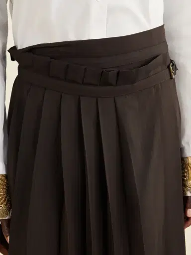 Dries Van Noten Striped Pleated Twill Knee-length Skirt | Thumbnail 5 Dries Van Noten Striped Pleated Twill Knee-length Skirt | Thumbnail 5