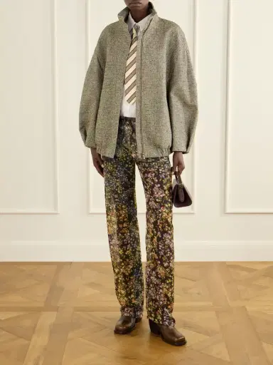 Dries Van Noten Checked Bouclé Jacket | Thumbnail 2