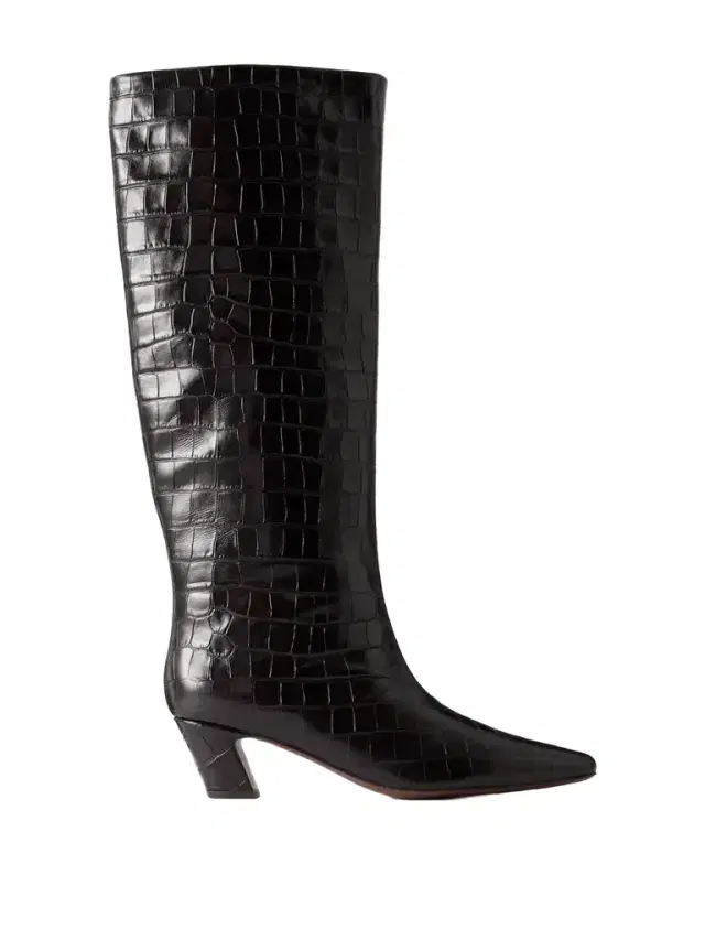 Loeffler Randall Marley Croc-effect Leather Knee Boots