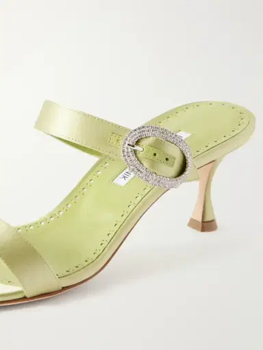 Manolo Blahnik Zutosanmu 50 Crystal-embellished Satin Sandals | Thumbnail 5