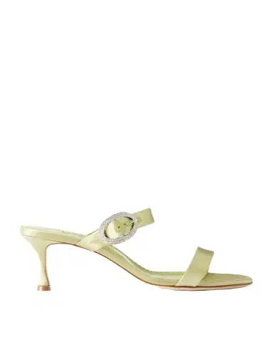 Manolo Blahnik Zutosanmu 50 Crystal-embellished Satin Sandals | Thumbnail 1