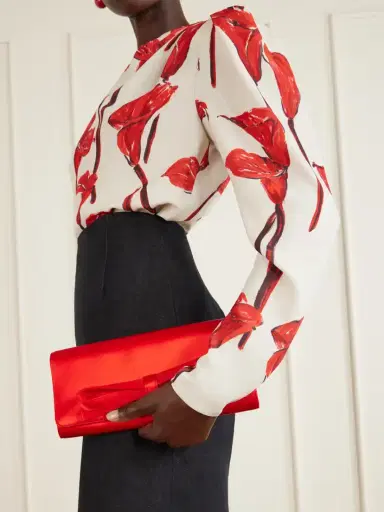 Carolina Herrera Ribbon-detailed Satin Clutch | Thumbnail 2