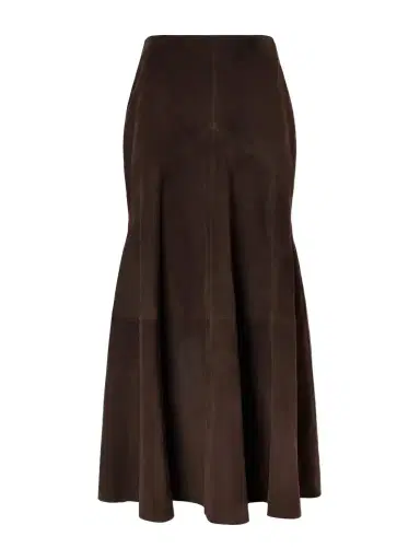 Nour Hammour Garnier Paneled Suede Midi Skirt | Thumbnail 1