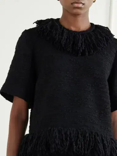 LIBEROWE Fringed Wool-blend Tweed Top | Thumbnail 4