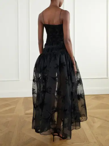 Pauline Dujancourt Rebecca Velvet-trimmed Organza Midi Skirt | Thumbnail 3 Pauline Dujancourt Rebecca Velvet-trimmed Organza Midi Skirt | Thumbnail 3