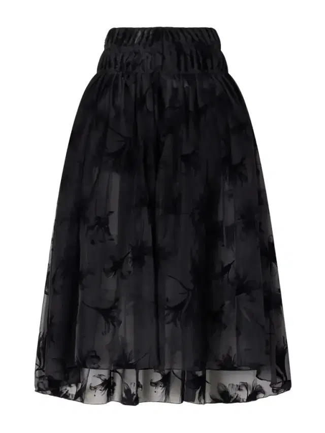 Pauline Dujancourt Rebecca Velvet-trimmed Organza Midi Skirt