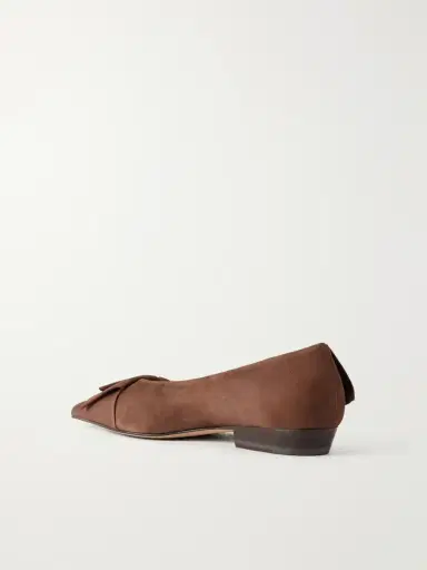 JW Anderson Ruffled Nubuck-trimmed Suede Ballet Flats | Thumbnail 3