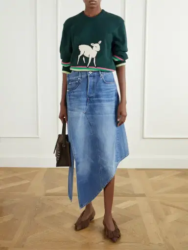 JW Anderson Ruffled Nubuck-trimmed Suede Ballet Flats | Thumbnail 4