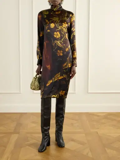 Dries Van Noten Floral-print Silk Knee-length Dress | Thumbnail 2