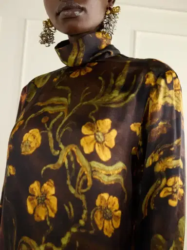 Dries Van Noten Floral-print Silk Knee-length Dress | Thumbnail 4