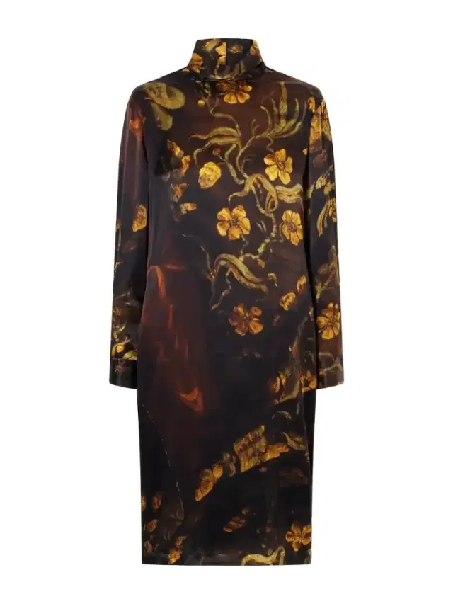 Dries Van Noten Floral-print Silk Knee-length Dress