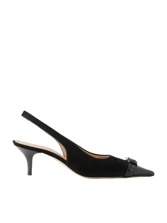 JW Anderson Buckled Leather-trimmed Suede Slingback Pumps