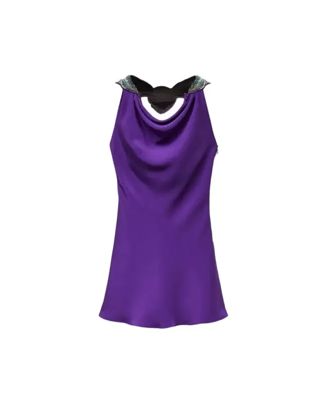 Versace Embroidered Silk Mini Dress