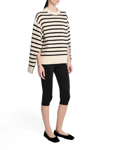 Maria McManus Ladder Stitch Crew Cashmere-Cotton Sweater | Thumbnail 3