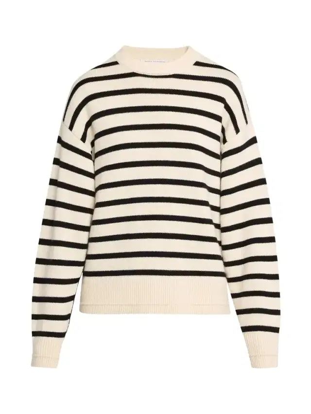 Ladder Stitch Crew Cashmere-Cotton Sweater