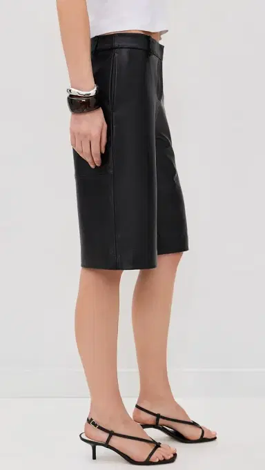 Reformation Veda Gisele Leather Low Rise Bermuda Shorts | Thumbnail 3 Reformation Veda Gisele Leather Low Rise Bermuda Shorts | Thumbnail 3