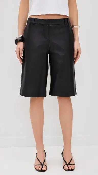 Reformation Veda Gisele Leather Low Rise Bermuda Shorts | Thumbnail 6 Reformation Veda Gisele Leather Low Rise Bermuda Shorts | Thumbnail 6