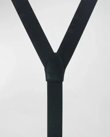 Trafalgar Men's Leyton Diagonal-Weave Silk Suspender Braces | Thumbnail 2