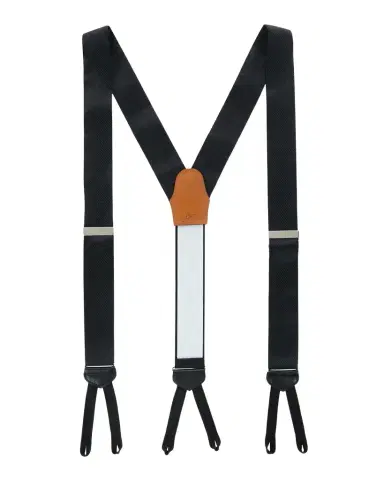 Trafalgar Men's Leyton Diagonal-Weave Silk Suspender Braces | Thumbnail 1